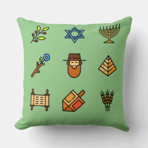 Hanukkah Icons   Hanukkah Festival Throw Pillow