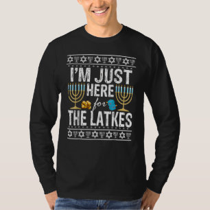 Hanukkah I'm Just Here For The Latkes Jewish T-Shirt