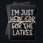 Hanukkah I'm Just Here For The Latkes Jewish  Wrapping Paper Sheets<br><div class="desc">Hanukkah I'm Just Here For The Latkes Jewish Holiday</div>