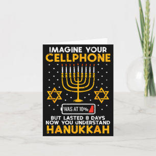 Hanukkah Imagine Your Cellphone Chanukah Jew Men W Card