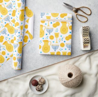 Hanukkah In Yellow Wrapping Paper