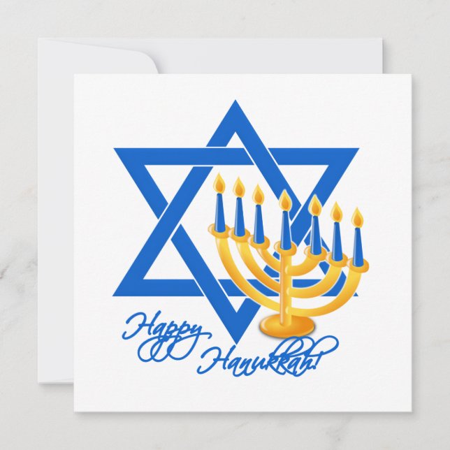Hanukkah invitation, customize invitation (Front)