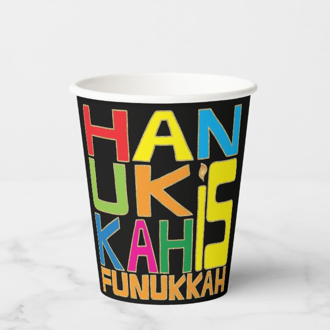 Hanukkah is Funukkah 8 oz. Paper Cups (Front)