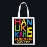 Hanukkah Is Funukkah Bag<br><div class="desc">Hanukkah Is Funukkah, white 2-sided bag. All design elements can be edited. All editable text can be deleted and replaced with your own message. Use your favorite font color, size, and style. Happy Hanukkah/Chanukah! Style: Reusable Bag Go green and save the planet with our reusable grocery bag! Made with a...</div>