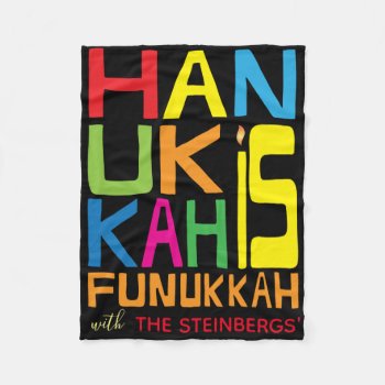 Hanukkah Is Funukkah Fleece Blanket by HanukkahHappy at Zazzle