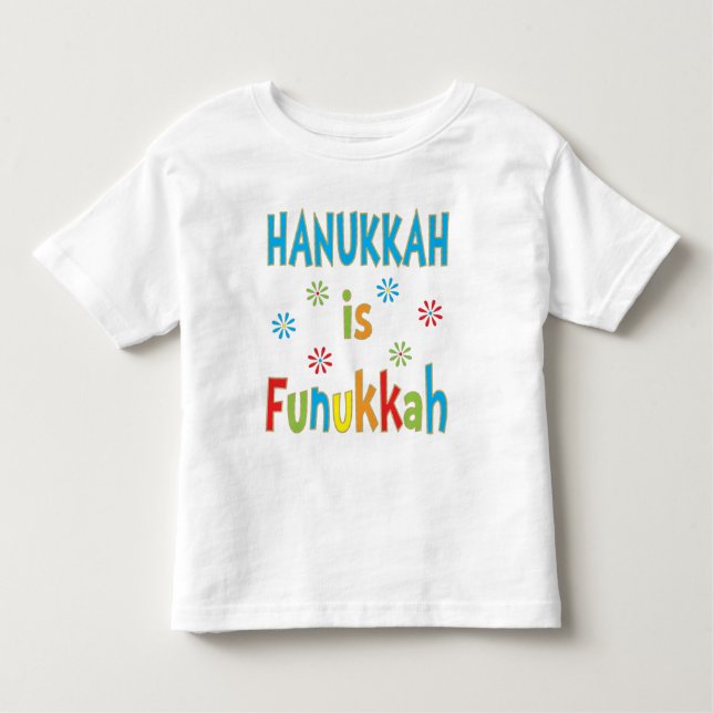"Hanukkah Is Funukkah" GIRLS Ruffle T-Shirt (Front)