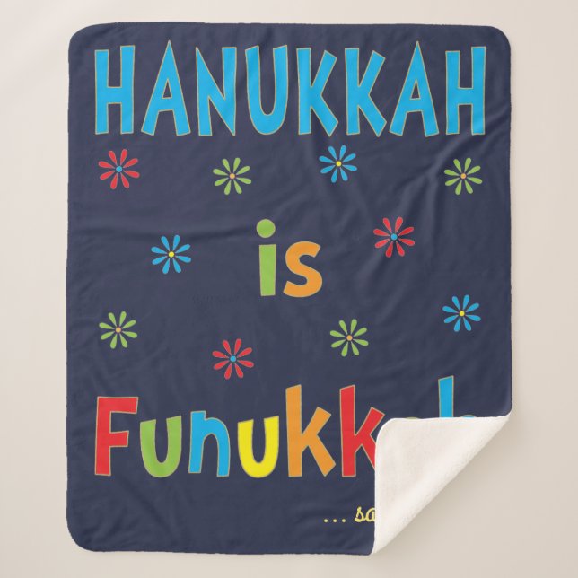 Hanukkah Is Funukkah Sherpa Fleece Blanket/Med Sherpa Blanket (Front)