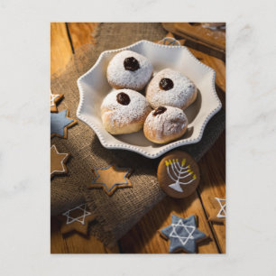 Hanukkah Jelly Donuts Post Card 