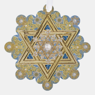 Hanukkah Jeweled Snowflake Ornament Card