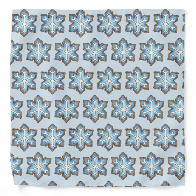 Hanukkah Jewish Holiday Christmas Snow Winter Blue Bandana (Front)