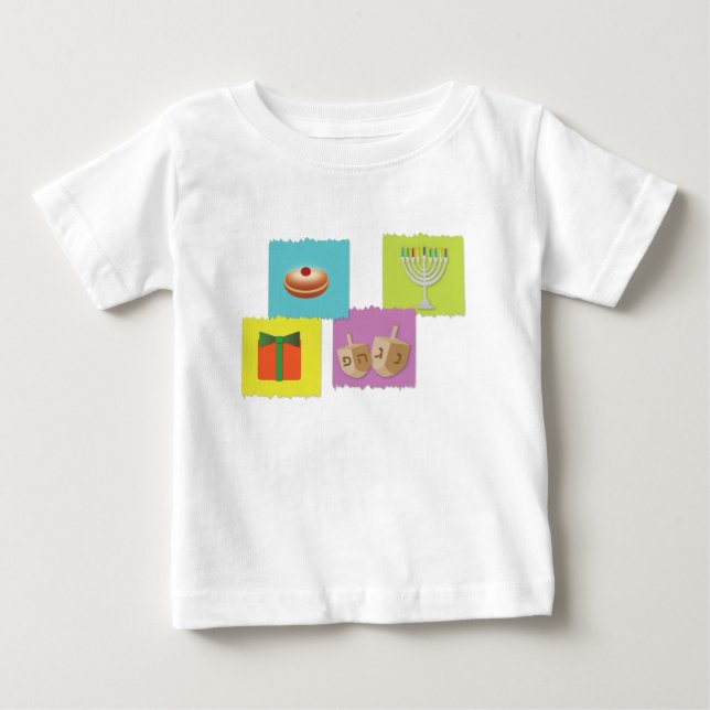 Hanukkah Jewish holiday elements Baby T-Shirt (Front)