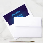 Hanukkah Jewish Holiday Hanukkiah Blue Decoration Envelope Liner<br><div class="desc">Happy Hanukkah Party Jewish Holiday Festival of Lights. Winter Holiday Chanukkah Decoration with traditional Chanuka decorative symbol - Hanukkiah menorah, candlestick with candles, star of David and Blue Neon Color glowing lights illustration. Hanukkah Festival of lights Event Decoration. Jerusalem, Israel. Invitations & Stationery > Mailing Accessories > Envelope Liners Hanukkah...</div>