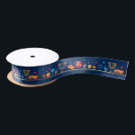 Hanukkah Jewish Holiday Hanukkiah Blue Decoration Satin Ribbon<br><div class="desc">Happy Hanukkah Party Jewish Holiday Festival of Lights. Winter Holiday Chanukkah Decoration with gold traditional Chanuka decorative symbols - Gold Hanukkiah menorah, candlestick with candles, wooden dreidels (spinning top), doughnuts (sweet donuts), star of David and glowing lights doodle cartoon blue pattern, cartoon style. Hanukkah Festival of lights Event Decoration. Jerusalem,...</div>
