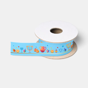Hanukkah Jewish Holiday Hanukkiah Decoration Satin Ribbon