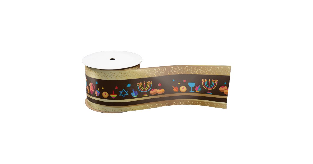Hanukkah Jewish Holiday Hanukkiah Decoration Satin Ribbon Zazzle Com