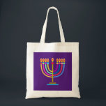 Hanukkah Jewish Holiday Hanukkiah symbol Judaica Tote Bag<br><div class="desc">Hanukkah Menorah Lights Holiday symbol. Hanukkah Chanukkiah Logo Decoration. Israel, Jerusalem. Sofiartmedia Hanukkiah label Modern Design. Accessories > Bags & Wallets > Totes & Shopping Bags > Tote Bags Judaica</div>