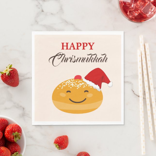 Hanukkah Jewish Holiday - Happy Chrismukkah  Napkins (Insitu)