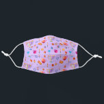 Hanukkah Jewish Holiday Menorah Colorful Pattern Adult Cloth Face Mask<br><div class="desc">Menorah, Hanukkiah Symbol. Happy Hanukkah Party Jewish Holiday Light Purple Jewish Holiday Chanukkah Decoration with traditional Chanuka decorative symbols - colorful pattern, hanukkiah menorah, candlestick with candles, star of David and neon blue glowing lights, donuts, illustration. Hanukkah Festival of lights Event Decoration. Jerusalem, Israel. Home > Health & Personal Care...</div>