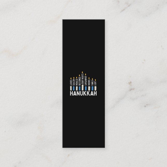 Hanukkah Jewish Holiday Menorah Jew Calling Card (Front)