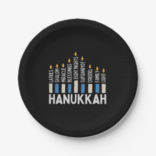 Hanukkah Jewish Holiday Menorah Jew Paper Plates