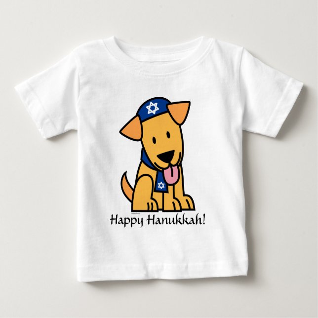 Hanukkah Jewish Labrador Retriever Puppy Dog Baby T-Shirt (Front)