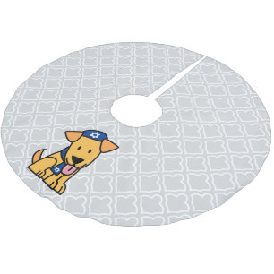 Hanukkah Jewish Labrador Retriever Puppy Dog Brushed Polyester Tree Skirt