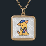 Hanukkah Jewish Labrador Retriever Puppy Dog Gold Plated Necklace<br><div class="desc">Hanukkah Jewish Labrador Retriever Puppy Dog. Thank you for looking at Happy Foods Design!</div>