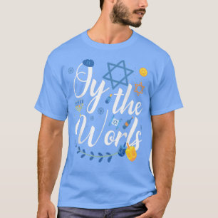 Hanukkah Jewish Menorah Oy To The World Hanukkah T-Shirt