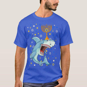 Hanukkah Jewish Menorah Shark Funny Hanukkah T-Shi T-Shirt