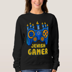 Hanukkah Jewish Video Game Controller Gamer Chanuk Sweatshirt