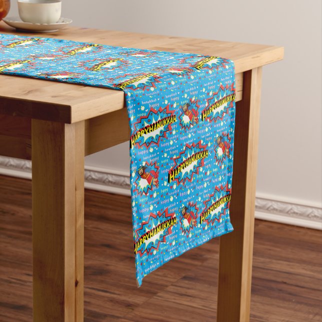 Hanukkah "Judah Maccabee" Long Table Runner (In Situ)