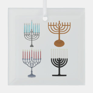 Hanukkah Judaism Jew Religion Glass Ornament
