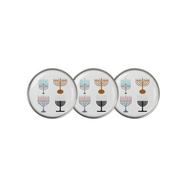 Hanukkah Judaism Jew Religion Golf Ball Marker (3 Up)