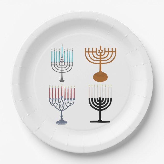 Hanukkah Judaism Jew Religion Paper Plates (Front)