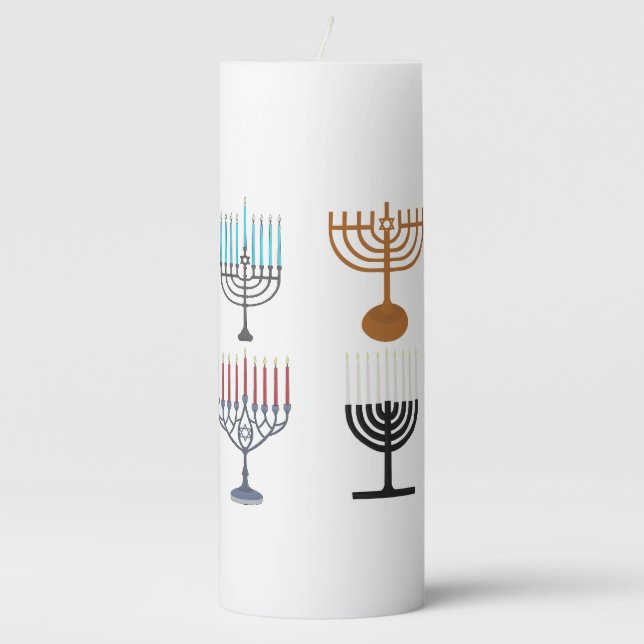 Hanukkah Judaism Jew Religion Pillar Candle (Front)