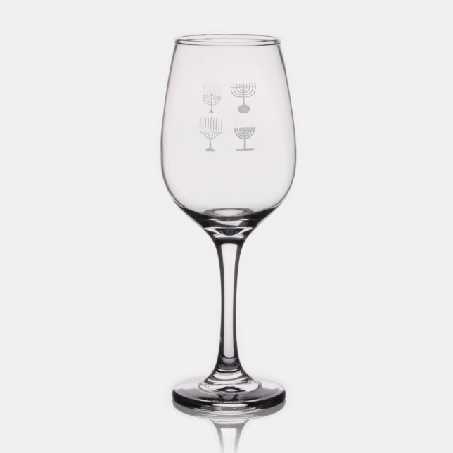 Hanukkah Judaism Jew Religion Wine Glass (Glassware)