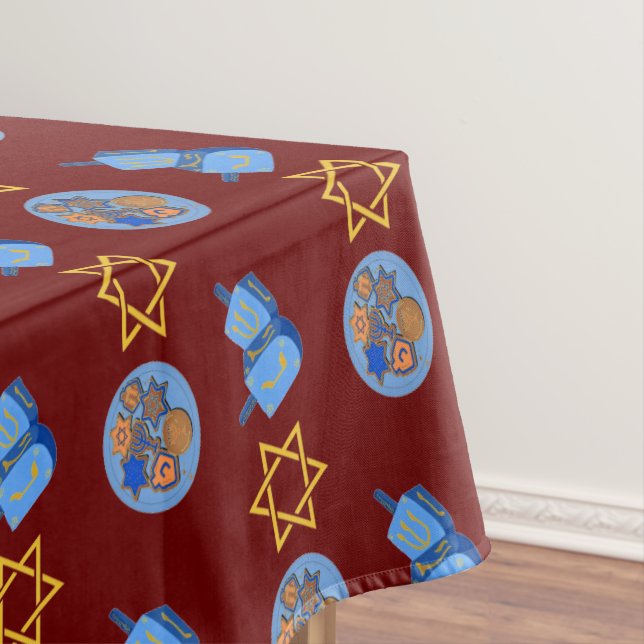 Hanukkah Kid's Table tablecloth (In Situ)
