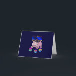 Hanukkah Kitty Holiday Card<br><div class="desc">Adorable Happy Hanukkah Kitty spinning fun dreidels in front of a traditional Jewish menorah is perfect for Chanukah gifts and gift ideas for the holidays.</div>