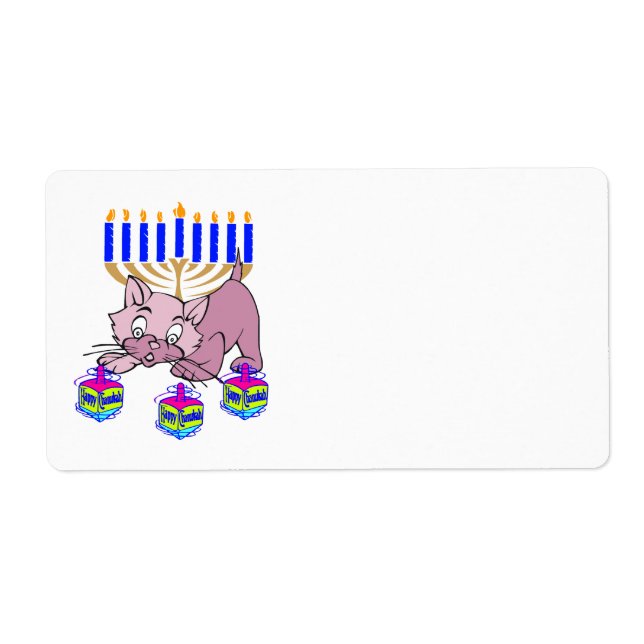 Hanukkah Kitty Label (Front)