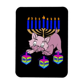 Hanukkah Kitty Magnet by bonfirejewish at Zazzle