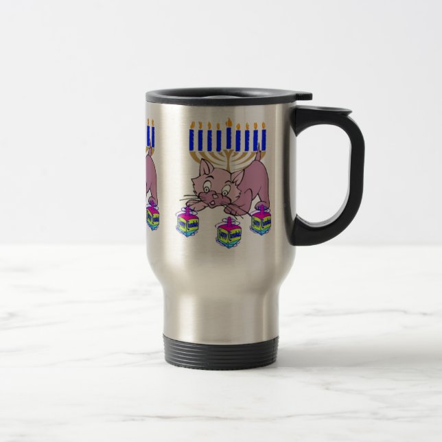 Hanukkah Kitty Travel Mug (Right)