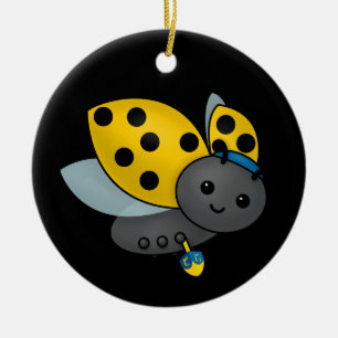 Hanukkah Ladybug Ceramic Ornament