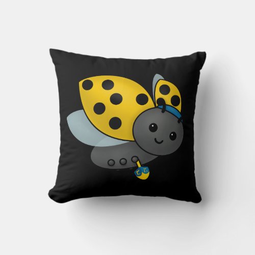 Hanukkah Ladybug Throw Pillow