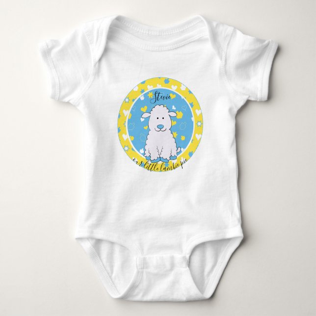 Hanukkah "Lambie Pie" Baby Jersey Bodysuit (Front)