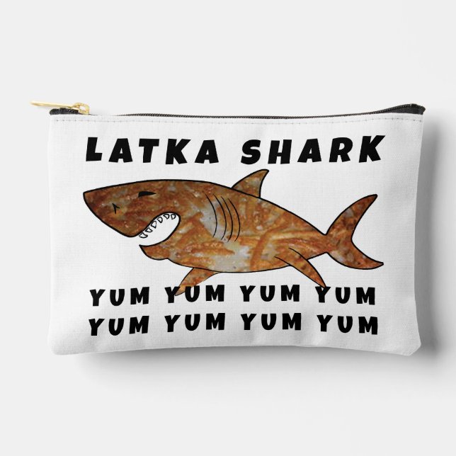 Hanukkah Latka Shark Dreidel Game Accessory Pouch (Front)