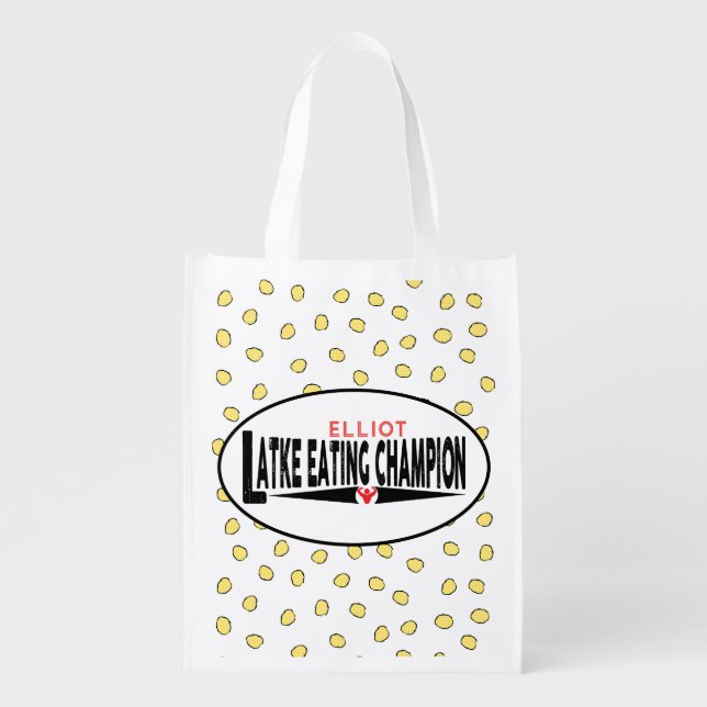 Hanukkah Latke Champion Grocery Bag (Front)