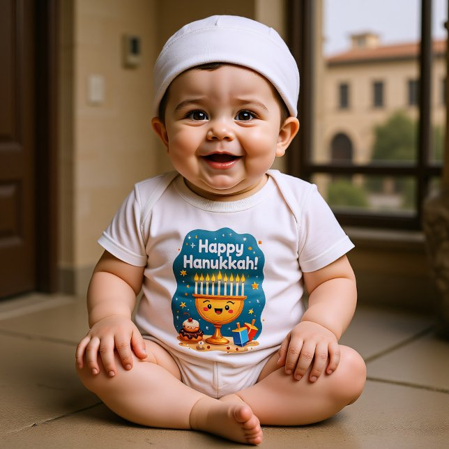 Hanukkah Latke Dropper Baby Bodysuit (Hanukkah Latke Dropper Baby Bodysuit)