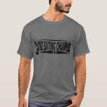 Hanukkah "Latke Eating Champion" Cotton T-Shirt<br><div class="desc">Hanukkah "Latke Eating Champion" 100% Cotton T-Shirt Choose from a variety of shirt sizes, colors, and styles. Style: Men's Basic Dark T-Shirt Comfortable, casual and loose fitting, our heavyweight dark color t-shirt will quickly become one of your favorites. Made from 100% cotton, it wears well on anyone. We’ve double-needle stitched...</div>