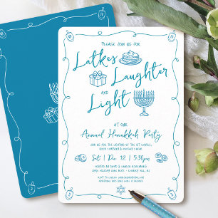 Hanukkah Latke Laughter Light Fun Whimsical Party Invitation
