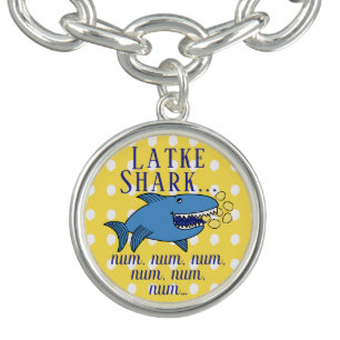 Hanukkah Latke Shark Charm Bracelet